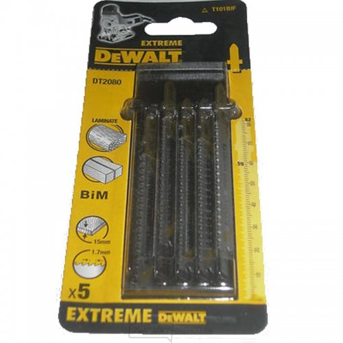Pílový list na laminátové rovné rezy pre priamočiare píly 82mm 5ks DeWALT DT2080 Pílový list na laminátové rovné rezy pre priamočiare píly 82mm 5ks DeWALT DT2080 gallery main image