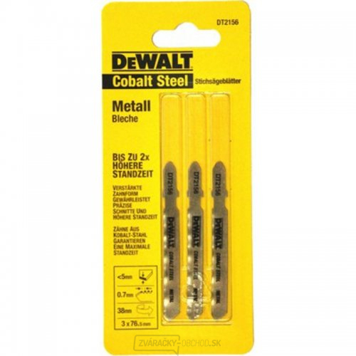 Extrémny pílový list na plech do 2,5 mm pre priamočiare píly 76 mm 3 ks DeWALT DT2156 Extrémny pílový list na plech do 2,5 mm pre priamočiare píly 76 mm 3 ks DeWALT DT2156 gallery main image