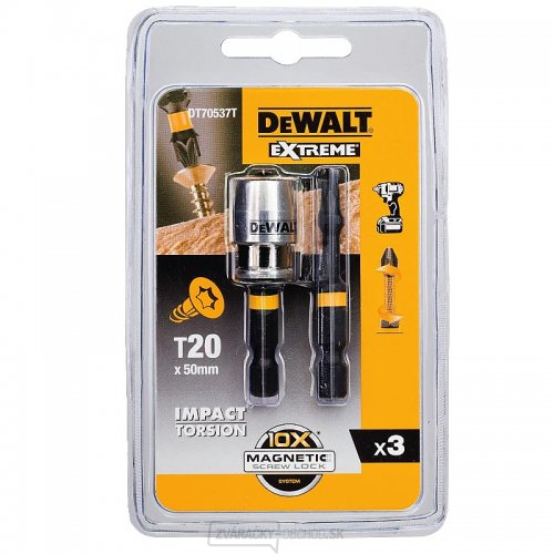 Torzné bity 2xT20 50mm magnetický držiak DeWALT DT70537T