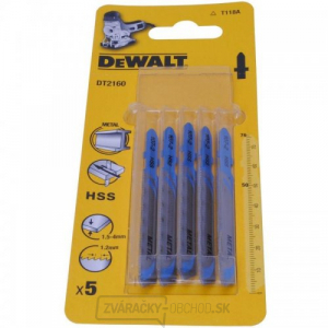 Pílový list na tenký kov 1,5-4mm priamy rez pre priamočiare píly 76mm 5ks DeWALT DT2160