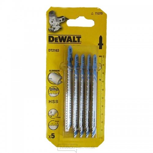 Pílový list na kov a plast do 30 mm priamy rez pre priamočiare píly 100 mm 5 ks DeWALT DT2163 Pílový list na kov a plast do 30 mm priamy rez pre priamočiare píly 100 mm 5 ks DeWALT DT2163 gallery main image
