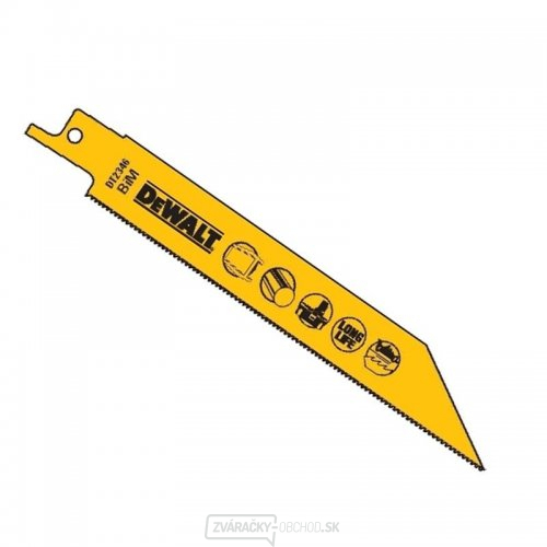 Demolačný pílový list na kov do 3 mm pre akumulátorové mečové píly 152 mm 5 ks DeWALT DT2346 Demolačný pílový list na kov do 3 mm pre akumulátorové mečové píly 152 mm 5 ks DeWALT DT2346 gallery main image
