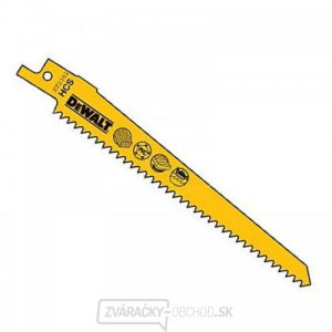 Pílový list na drevo a plast, jemný, rýchly oblúkový rez pre mečové píly 152mm 5ks DeWALT DT2362 gallery main image