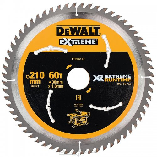 Pilový kotúč 210x30mm 60z DeWALT FLEXVOLT DT99567