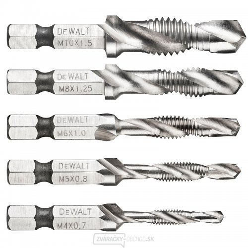 5-dielna súprava vrtákov do kovu s príklepovým nástrojom DeWALT DT50060