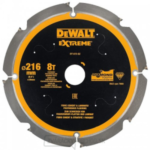 Pílový list na cementovláknité dosky a laminát 216x30mm 8z DeWALT DT1473 Pílový list na cementovláknité dosky a laminát 216x30mm 8z DeWALT DT1473 gallery main image