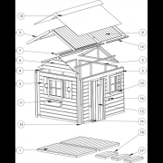 Detský drevený domček Chata náhled