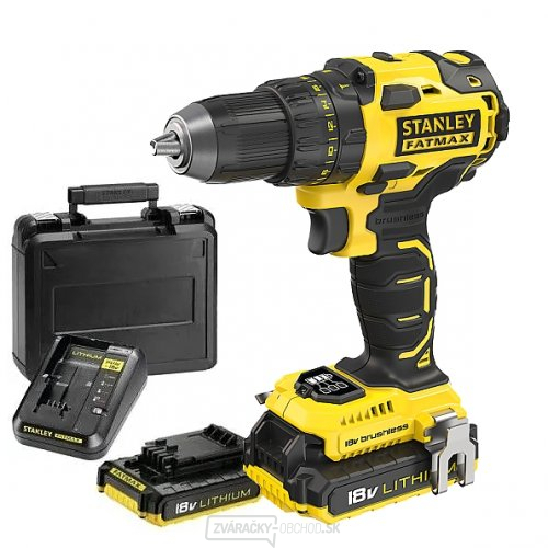 Akumulátorová dvojrýchlostná vŕtačka Stanley FatMax FMC607D2 18 V 2x2,0 Ah