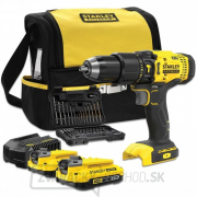 Akumulátorová príklepová vŕtačka V20 18V 2x2,0Ah, príslušenstvo Stanley FatMax SFMCD711DSA Akumulátorová príklepová vŕtačka V20 18V 2x2,0Ah, príslušenstvo Stanley FatMax SFMCD711DSA gallery main image