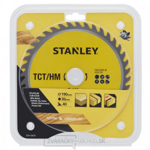 TCT/HM pílový kotúč 190 x 30 mm, 40 zubov Stanley STA13035