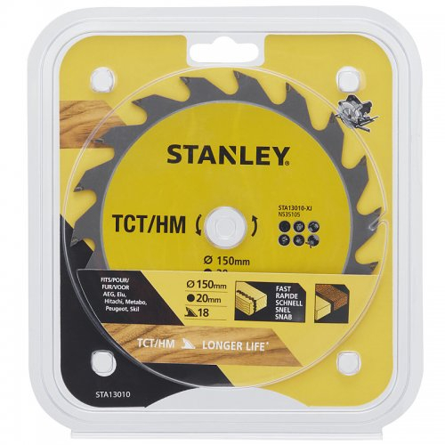 Pilový kotúč TCT/HM na pozdĺžne rezy 150 x 20 mm, 18 zubov Stanley STA13010