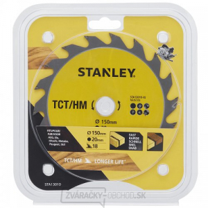 Pilový kotúč TCT/HM na pozdĺžne rezy 150 x 20 mm, 18 zubov Stanley STA13010