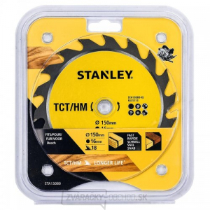 Pilový kotúč TCT/HM na pozdĺžne rezy 150 x 16 mm, 18 zubov Stanley STA13080 Pilový kotúč TCT/HM na pozdĺžne rezy 150 x 16 mm, 18 zubov Stanley STA13080 gallery main image