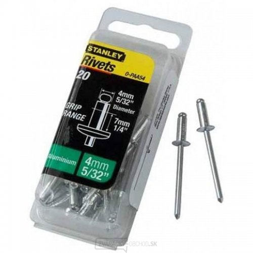 Hliníkové nity 3x3mm 25ks Stanley 1-PAA42T