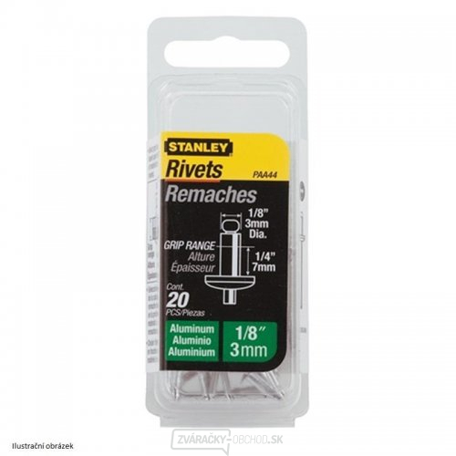 Hliníkové nity 5x10mm 15ks Stanley 1-PAA66T Hliníkové nity 5x10mm 15ks Stanley 1-PAA66T gallery main image
