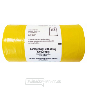 Vrecia odpadkové LDPE zaťahovacie 120L/50 ks 55x100cm - žlté