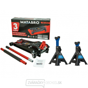 AKČNÝ SET Nízkoprofilový hydraulický zdvihák (hever) s pojazdom MB-LPJ3T s podperami MB-JS3T 3t AKČNÝ SET Nízkoprofilový hydraulický zdvihák (hever) s pojazdom MB-LPJ3T s podperami MB-JS3T 3t gallery main image