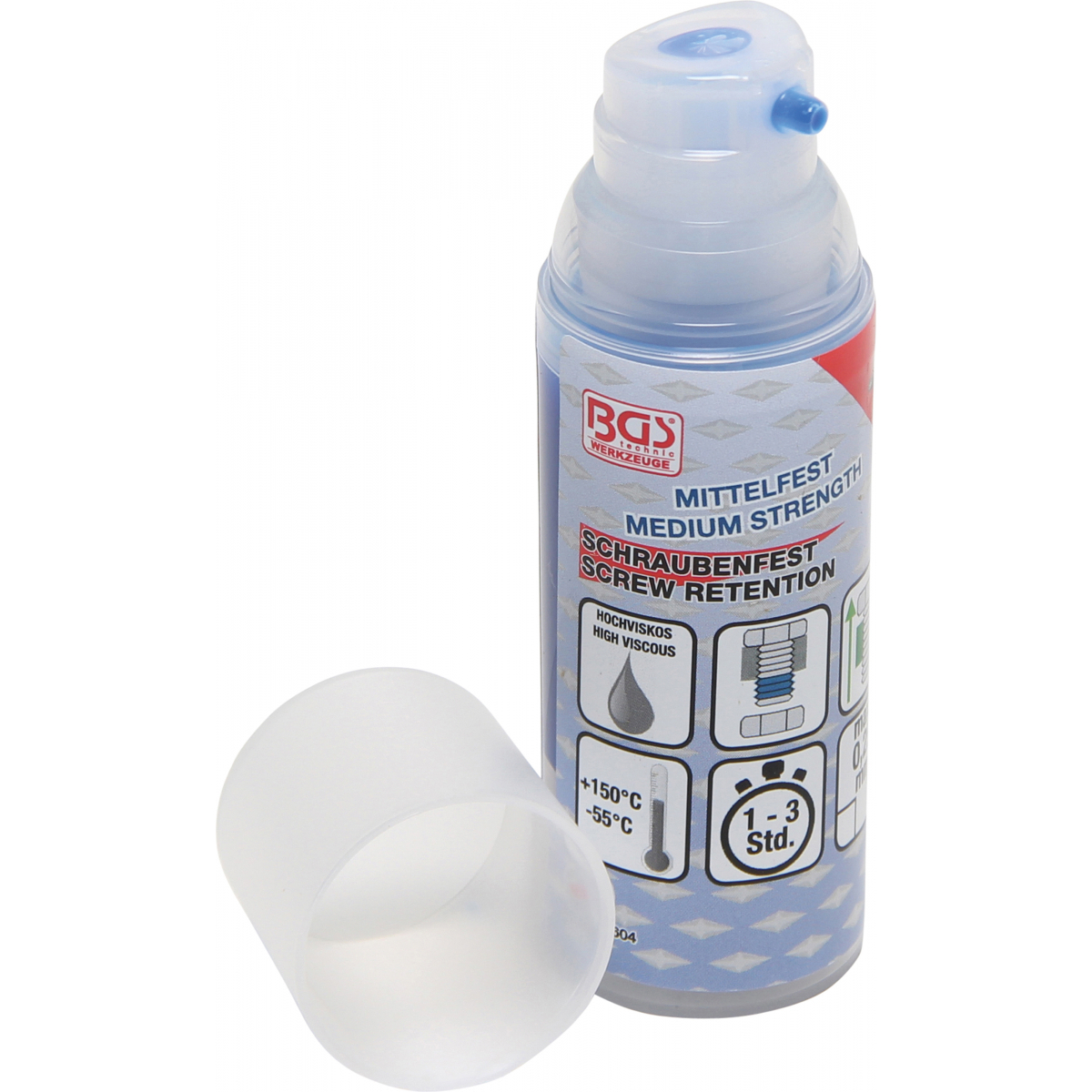 Prípravok na zaistenie skrutiek | stredne pevný | vysoko viskózny | dávkovač s pumpičkou 50 g BGS 80604