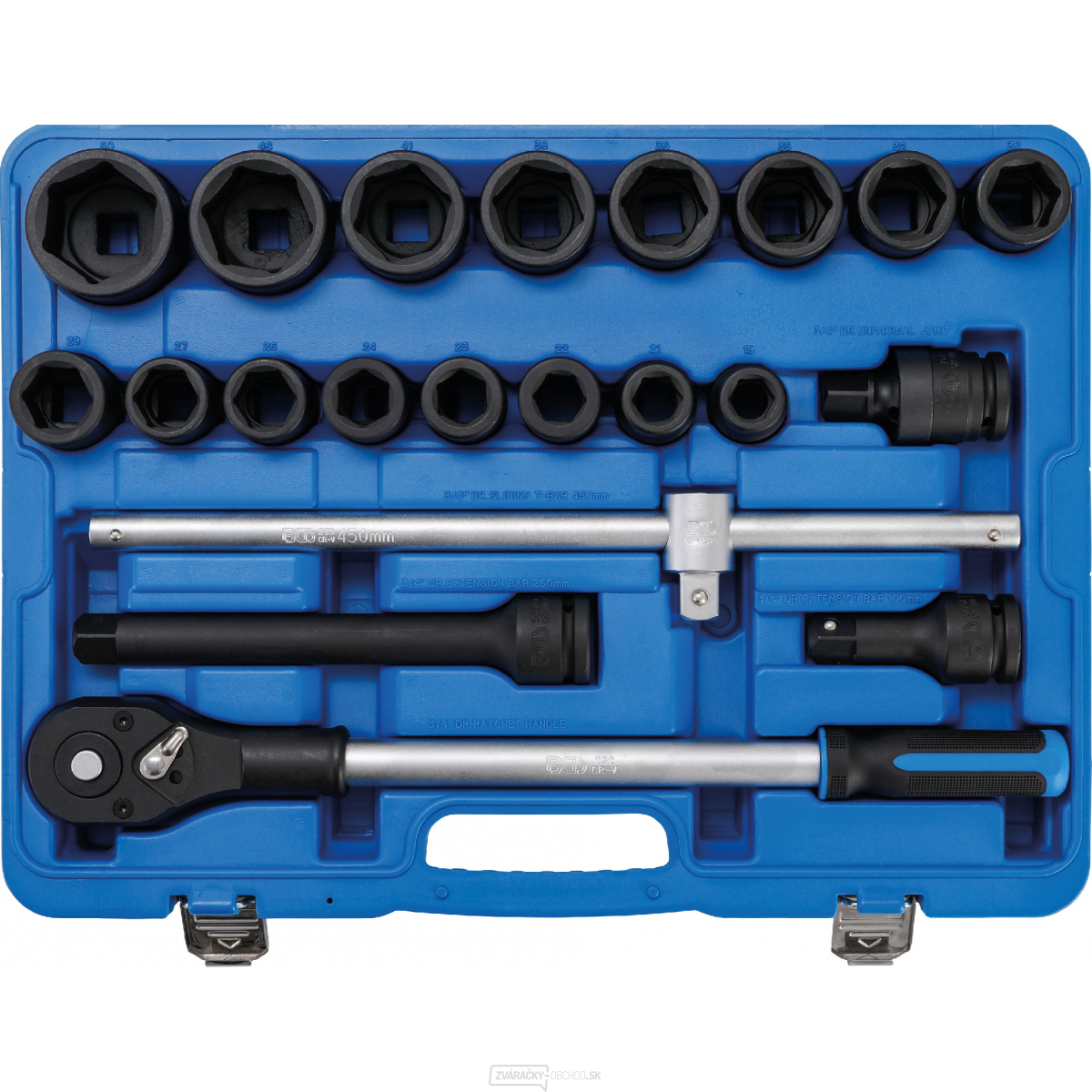 Súprava silových nástrčných hlavíc | 20 mm (3/4") | 21dielna BGS 5258