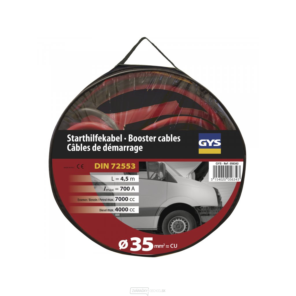 Štartovacie káble GYS 700 A 35 mm2 - izolované svorky Štartovacie káble GYS 700 A 35 mm2 - izolované svorky gallery main image
