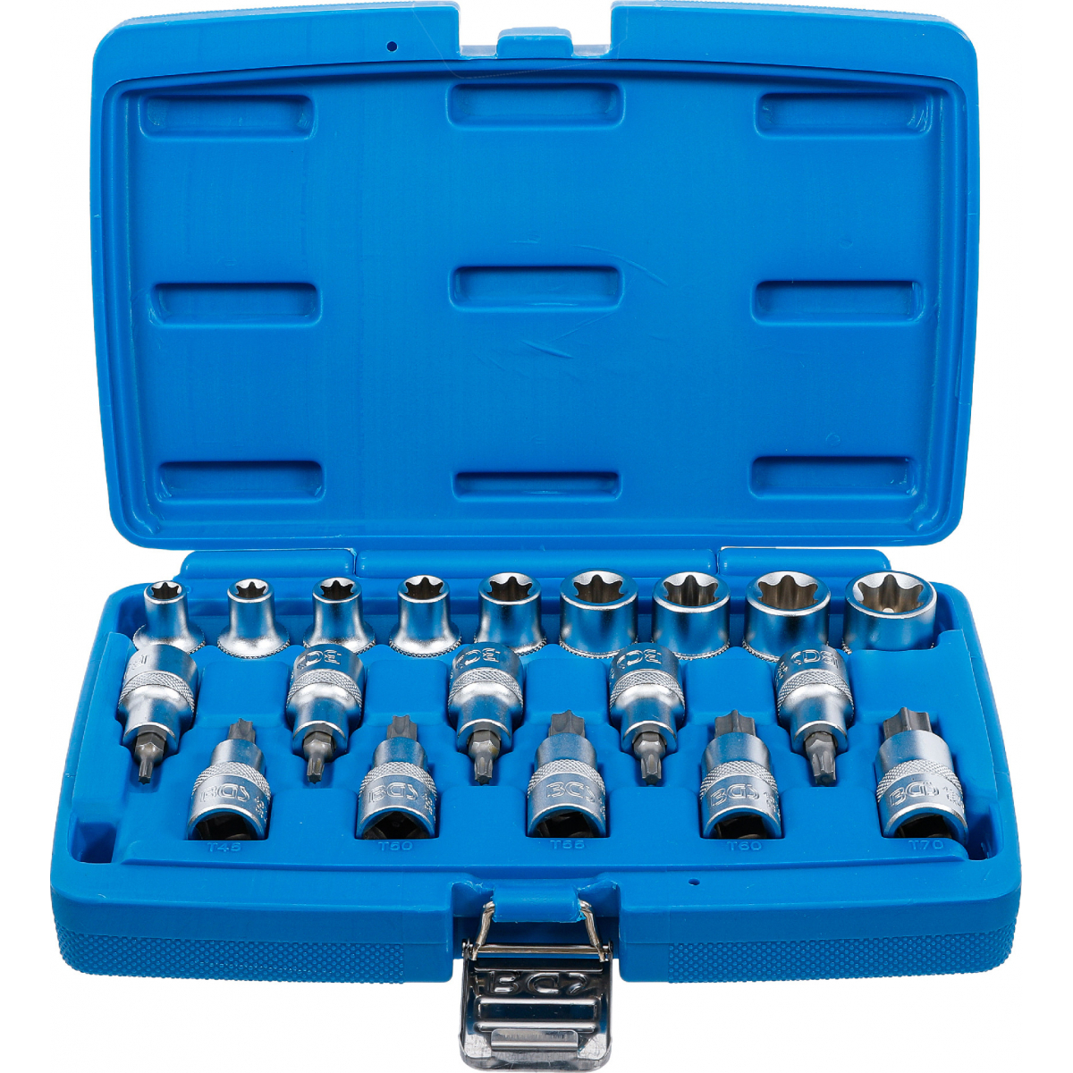 Súprava nástrčných hlavíc/nástrčných kľúčov | 12,5 mm (1/2") | E-profil/T-profil (pre Torx) | 19dielna, BGS 5100