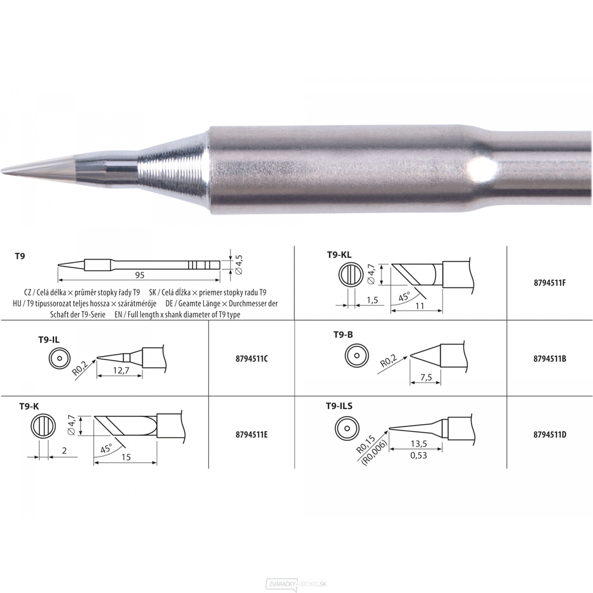 Hrot spájkovací, T9-IL