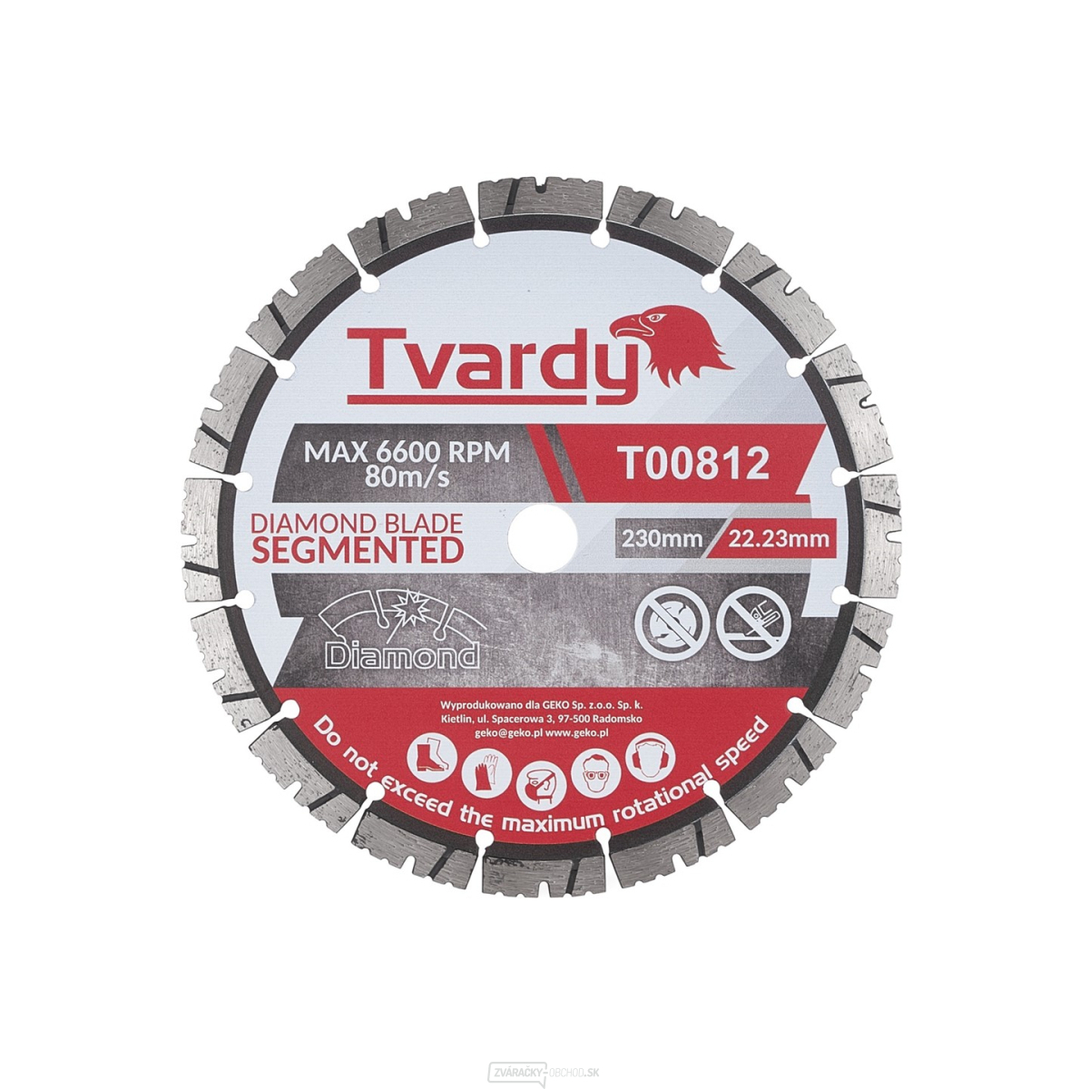 Segmentovaný diamantový kotúč 230 x 12 x 22,23 mm 
