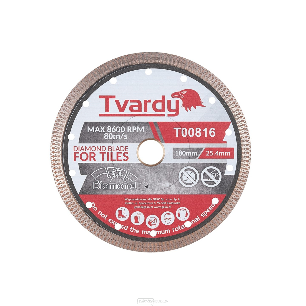 Diamantový kotúč na porcelán 180x10x25.4/22.23mm