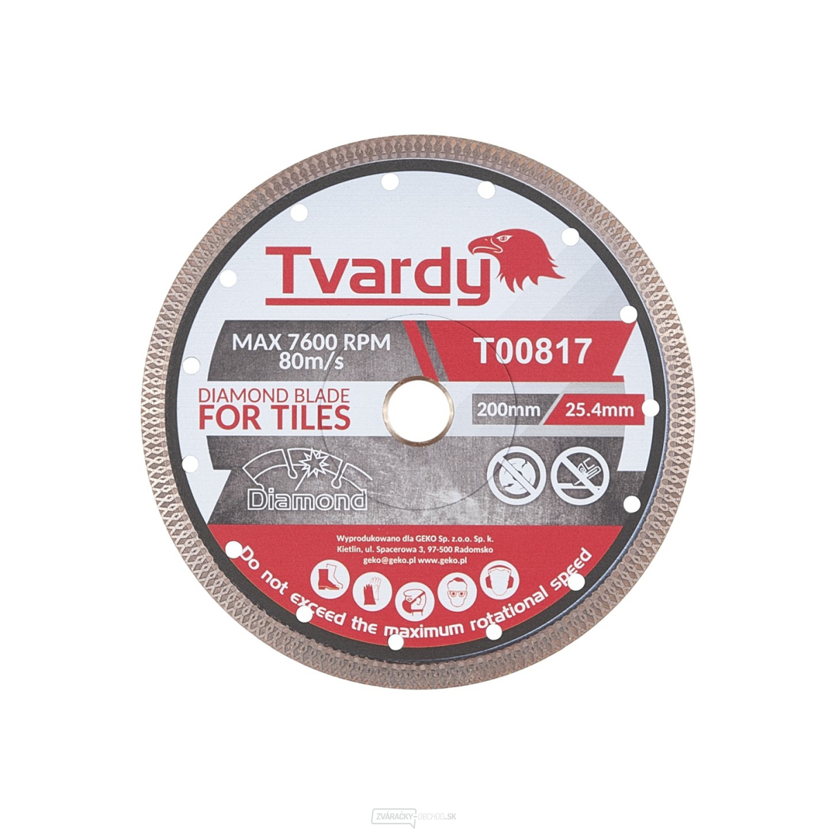 Diamantový kotúč na porcelán 200x10x25.4/22.23mm