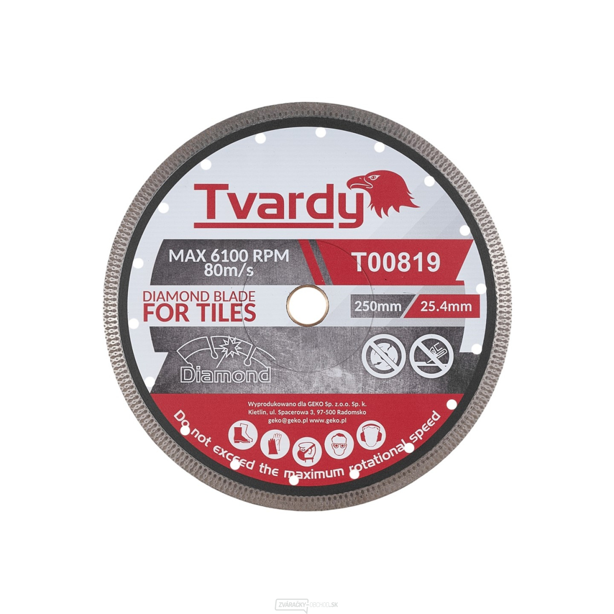 Diamantový kotúč na porcelán 250x10x25.4/22.23mm