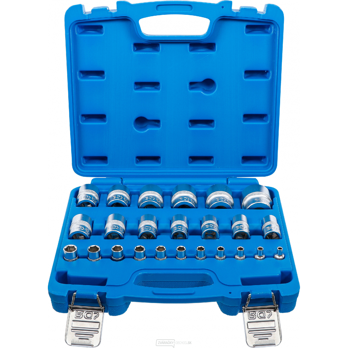 Súprava nástrčných hlavíc šesťhran | 6,3 mm (1/4"), 12,5 mm (1/2") | palcové rozmery | 24dielna, BGS 2246