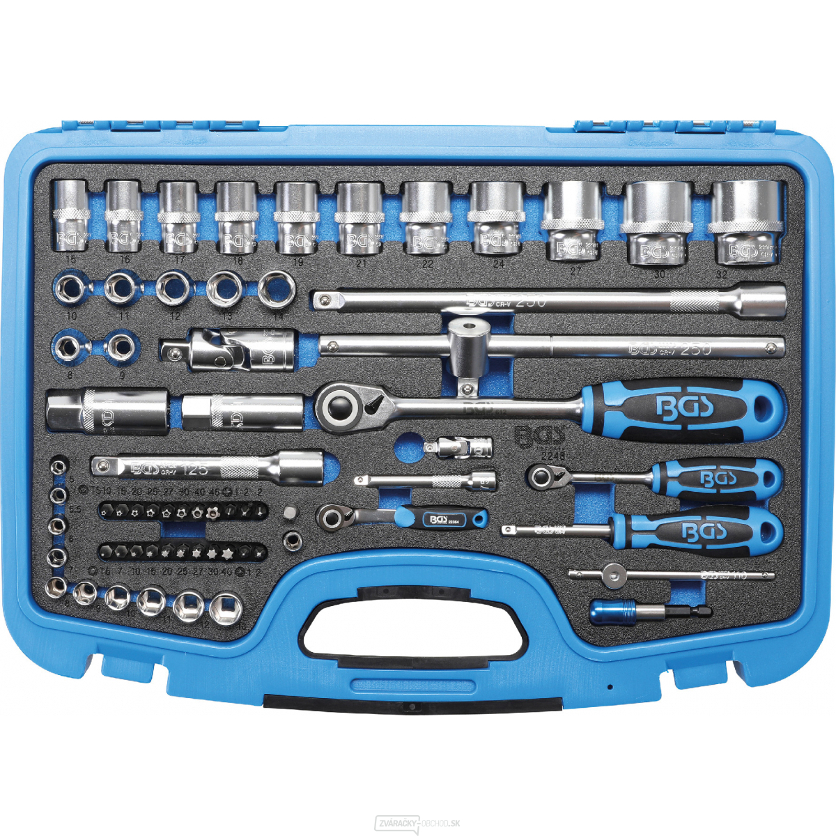 Gola sada, šesťhran | 6,3 mm (1/4")/12,5 mm (1/2") | 66dielna, BGS 2248