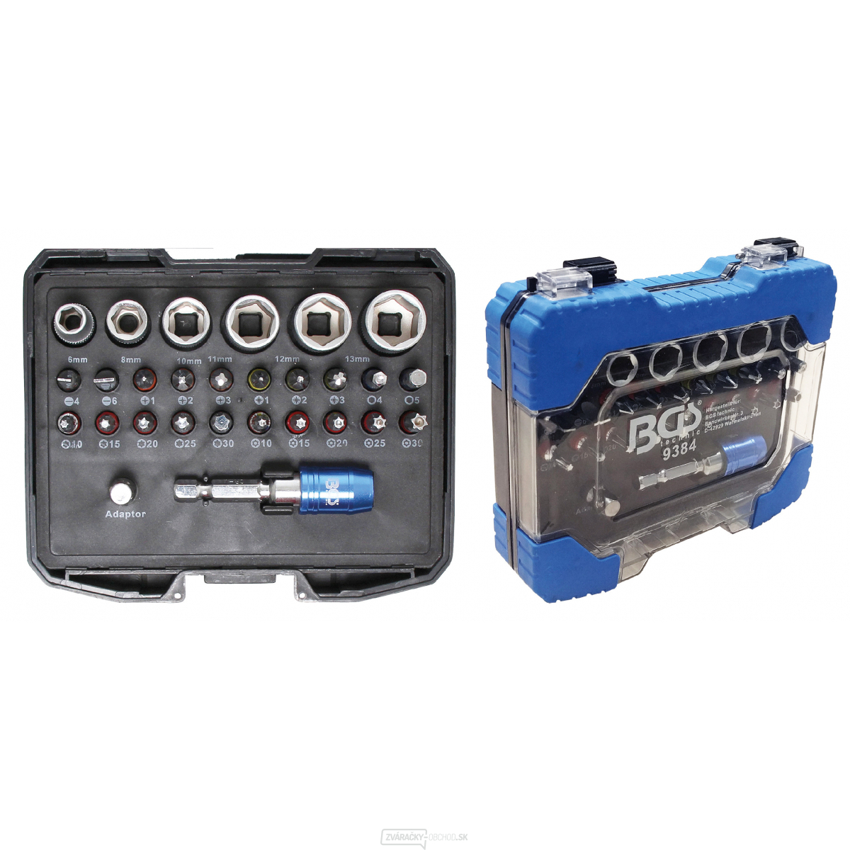 Súprava farebne označených nástrčných hlavíc a kľúčov | 28dielna, BGS 9384