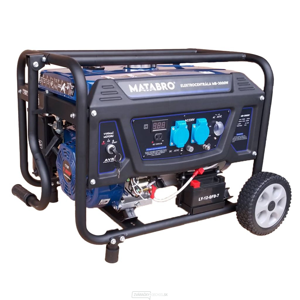Generátor, elektrocentrála 3000W s elektrickým štartérom a AVR, Matabro MB-3000W
