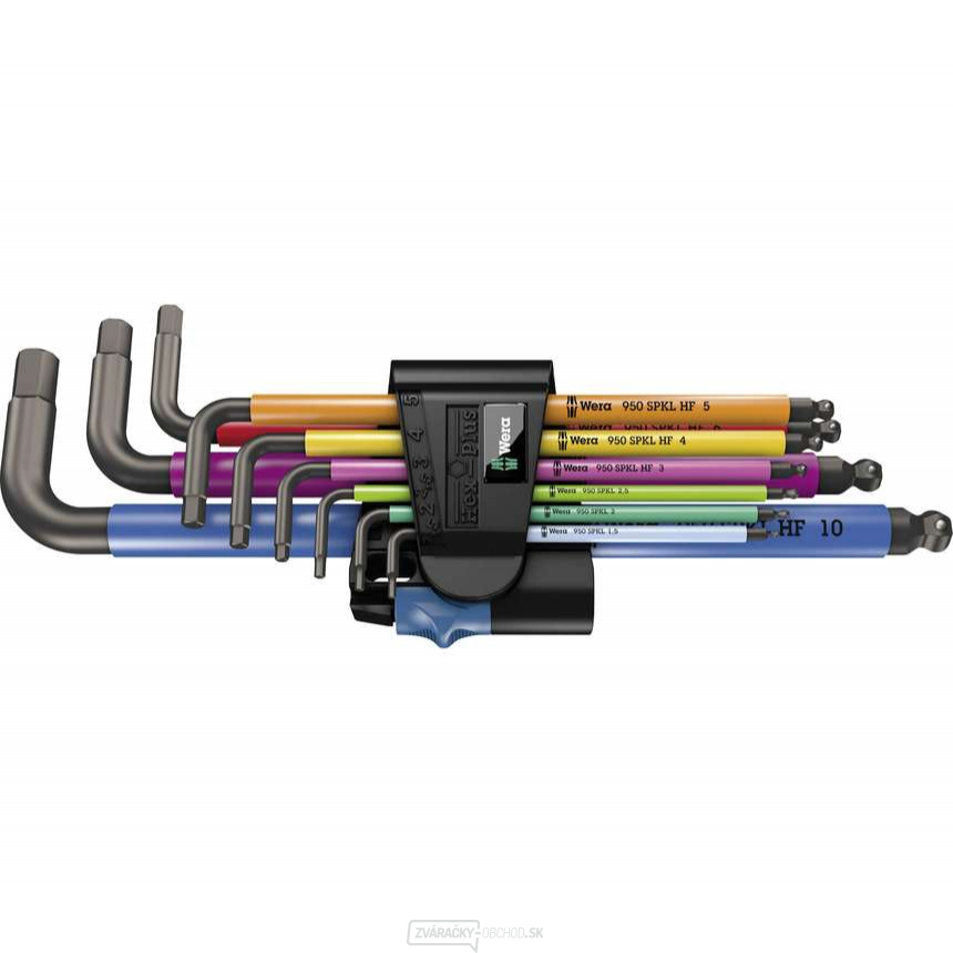 Wera 022210 Nástrčné kľúče 950/9 Hex-Plus Multicolour HF 1, BlackLaser s funkciou držania (sada 9 ks)