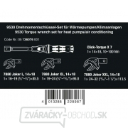 Momentový kľúč Wera 136076 Click-Torque X 7 (10 ÷ 100 Nm) s nástrčkami 16 ÷ 32 mm pre tepelné čerpadlá/klimatizácie. Typ 9530 (sada 4 ks) Náhľad