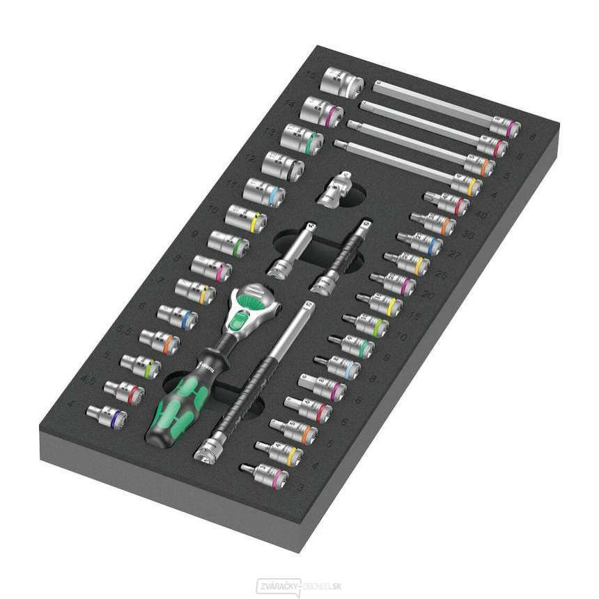 Wera 150110 Sada račňových kľúčov Zyklop 1/4" 8000 A typ 9720 v penovej vložke Set 1 (sada 37 dielov)