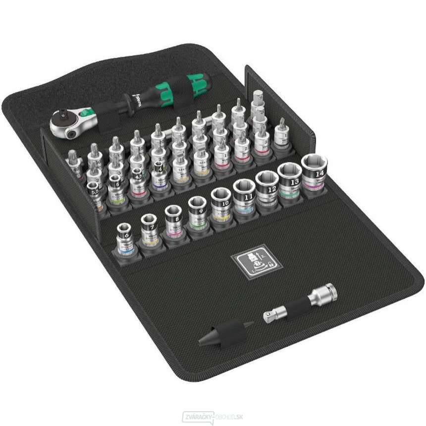 Wera 003755 Zyklop Speed 8100 SA All-in Ratchet Set, 1/4" skľučovadlo, funkcia držania, metrické (42 dielov)