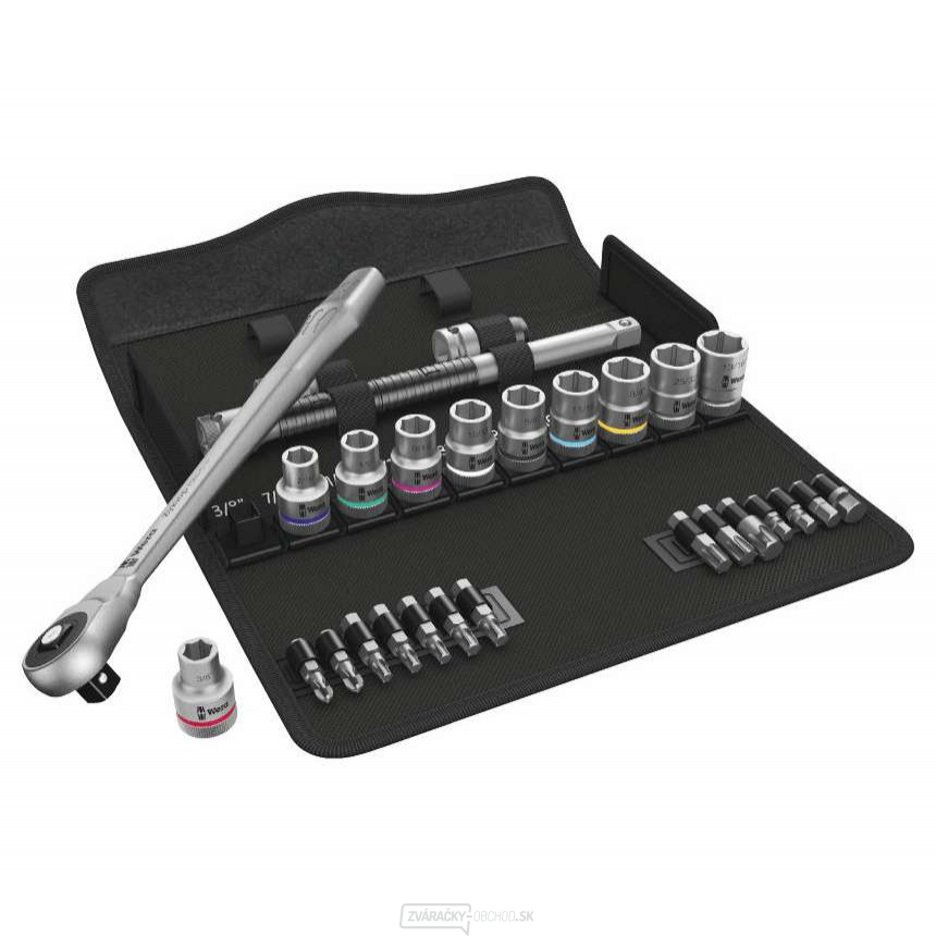 Wera 004080 Sada račňových skrutiek Zyklop Metal 8100 SC 10 - palcová, upínacia časť 1/2" (28 dielov)