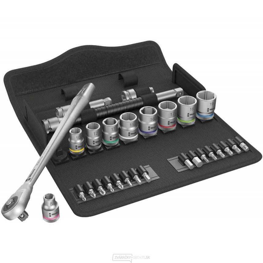 Wera 004047 Sada račňových kľúčov 3/8" 8100 SB 7 Zyklop Metal s priechodným štvorhranom (sada 29 dielov)