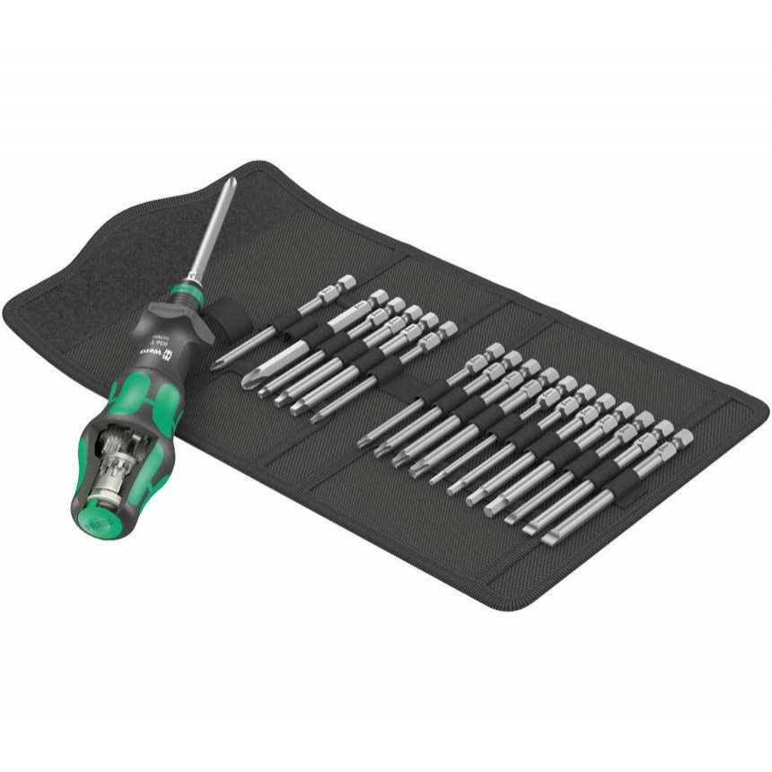 Wera 057483 Vymeniteľné skrutkovacie čepele Kraftform Kompakt Turbo Imperial 1, palec (sada 19 kusov)