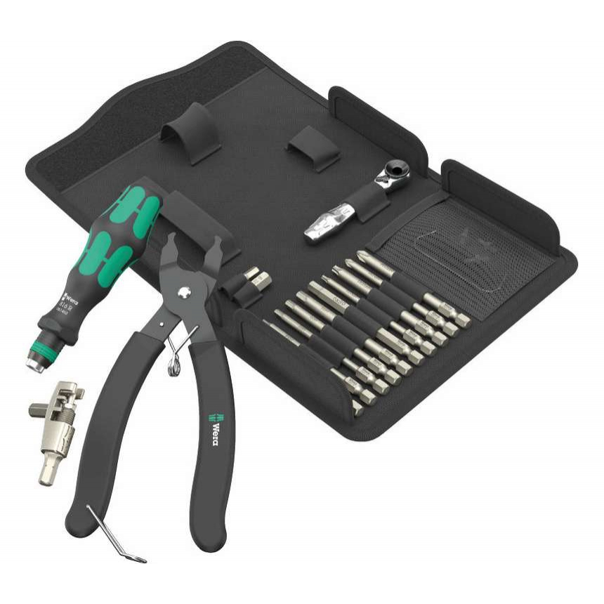 Wera 136042 Cyklistické dielenské náradie vrátane nitovačky 9532 (sada 20 dielov)