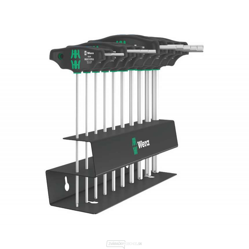 Wera 023454 Šesťhranné skrutkovače 3/32 ÷ 3/8" s krížovou rukoväťou typ 454/10 HF Set Imperial 2 Holding Function (sada 10 ks)