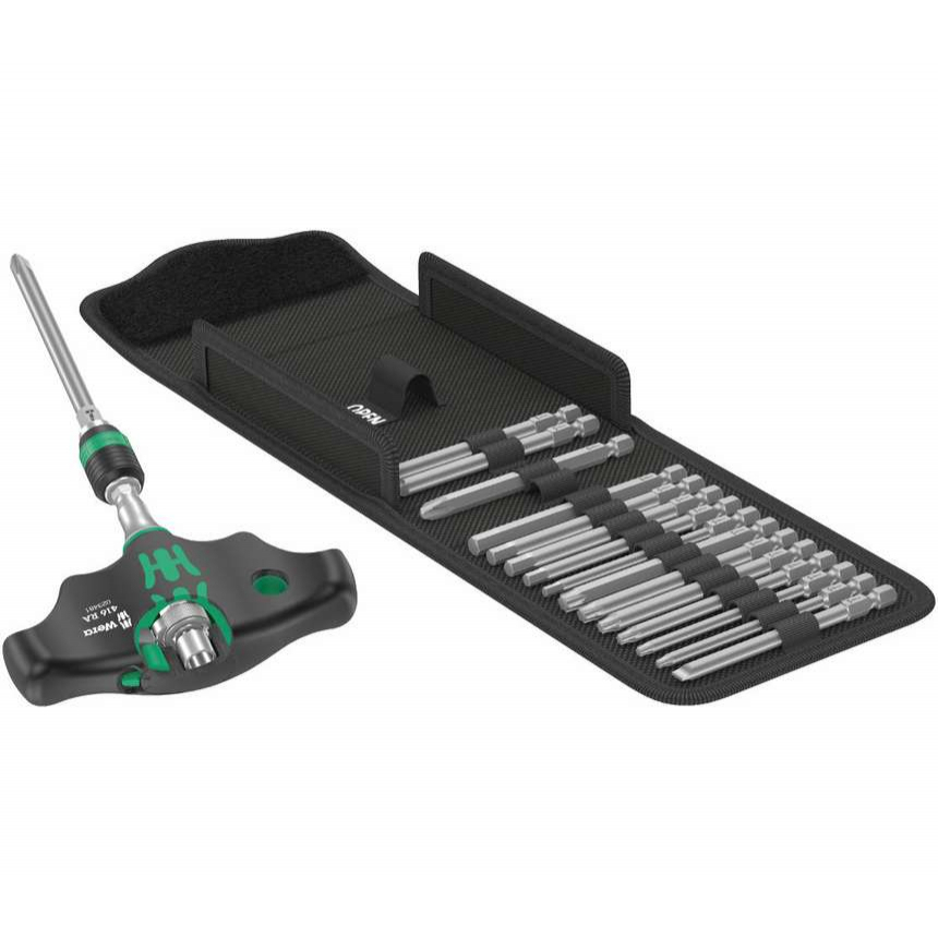 Wera 057473 Skrutkovacie bity s T-rukoväťou Kraftform Kompakt 400 RA Imperial Set 1 (sada 17 dielov)