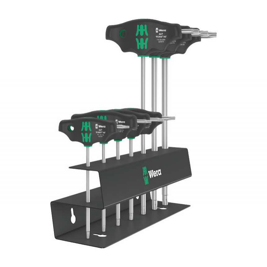 Wera 023456 Skrutkovače T-Profil TX 10 ÷ TX 45 s krížovou rukoväťou typ 467/7 TORX HF Set 2 Funkcia držania (sada 7 dielov)