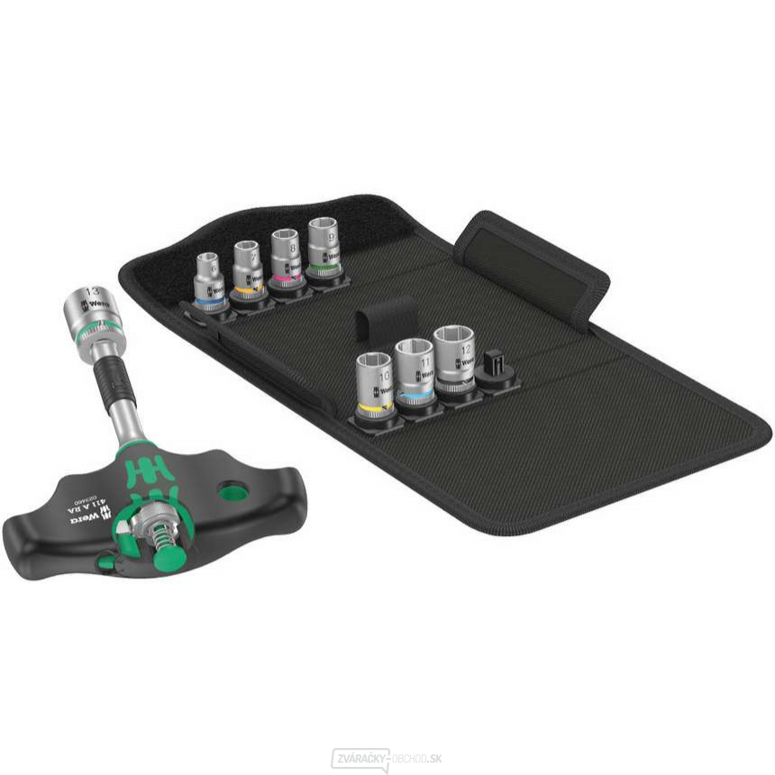 Wera 023470 Nástrčné hlavice 1/4" 6 ÷ 13 mm s T-rukoväťou Kraftform Kompakt 400 RA Set 2 (sada 9 ks)