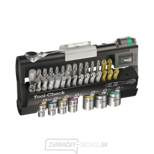 Wera 073220 Bity, nástrčné hlavice a račňa 1/4" Tool-Check 1 SB s držiakom 889/4/1 K (sada 38 dielov)