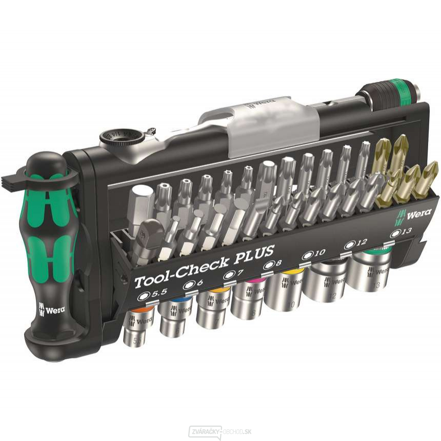 Wera 056490 Bity, nástrčné hlavice a račňa 1/4" Zyklop Tool-Check PLUS s držiakom 889/4/1 K (sada 40 dielov)