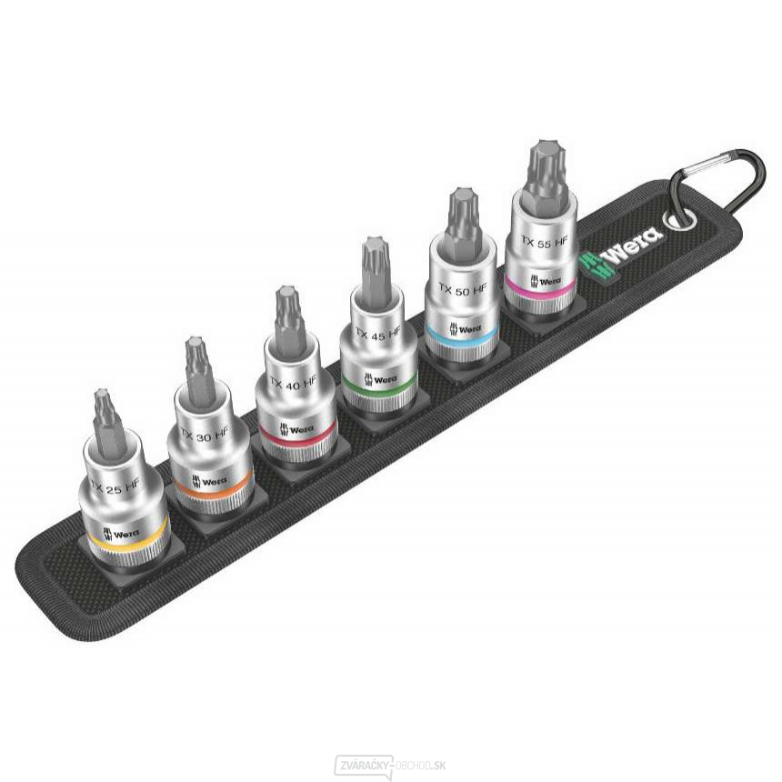 Wera 003997 Zyklop 1/2" T25 ÷ T55 Belt C 3 TORX® HF bitové hlavice s funkciou držania (sada 6 kusov)