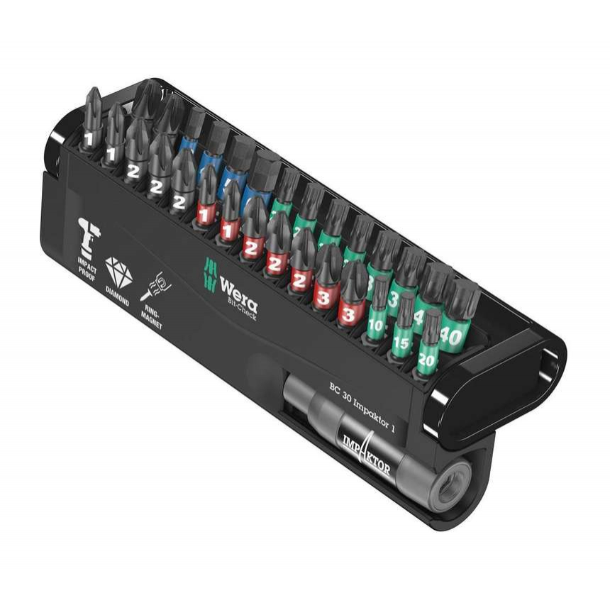 Wera 057690 Bit-Check 30 Impaktor 1 s držiakom 897/4 Impaktor R (sada 30 kusov)
